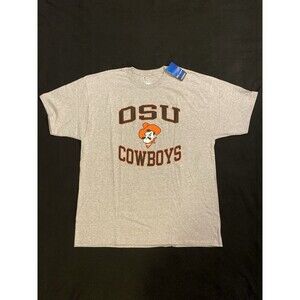 OSU Cowboys T-Shirt Cotton Gray New With Tags 2XL Short Sleeve